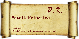 Petrik Krisztina névjegykártya